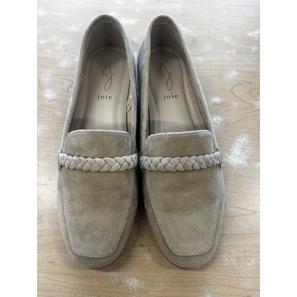 Joie Tan Suede Braided Loafers Flats 8.5 Old Money Preppy Classic Shoes - Picture 4 of 16